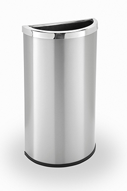 12. Commercial Zone 8-Gallon Half Round Stainless Steel Trash Can