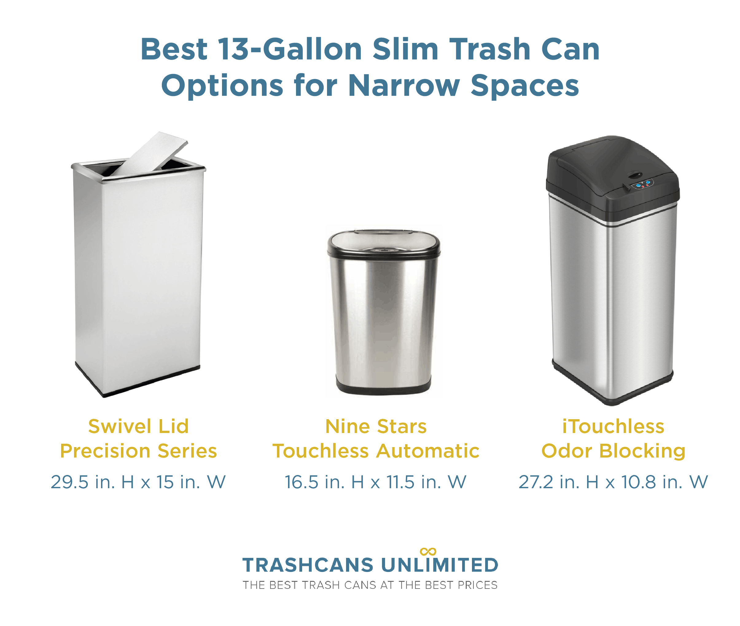 Best 13-Gallon Slim Trash Cans for Narrow Spaces: Trashcans Unlimited Options