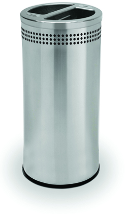 13. Commercial Zone 20-Gallon Stainless Steel Dual Recycling Trash Can