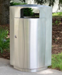 20 or 40 Gallon Leafview Locking Stainless Steel Lockable Trash Can