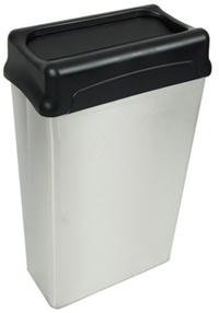 Best foyer and lobby trash cans: designer office wastebaskets, stainless steel trash cans, skinny trash cans.