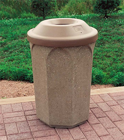 30-Gallon Concrete Pitch In Top Outdoor Waste Container