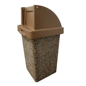 30 Gallon Concrete Push Door Top Outdoor Waste Container