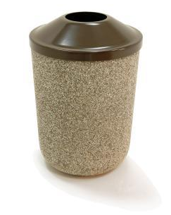 31-Gallon Concrete Aluminum Top Outdoor Trash Container