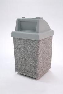 53-Gallon Concrete Tray Holder Lid Outdoor Waste Container