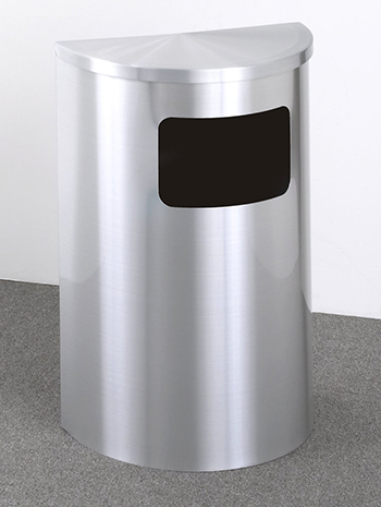 7. Glaro 18" Half Round Trash Can with Hinged Lid