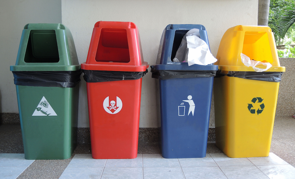 Employ Colorful Trash Cans
