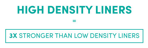 High-density can liners are better suited for trash that isn't likely to damage the bag, or circumstances that cause temperature fluctuation and warping