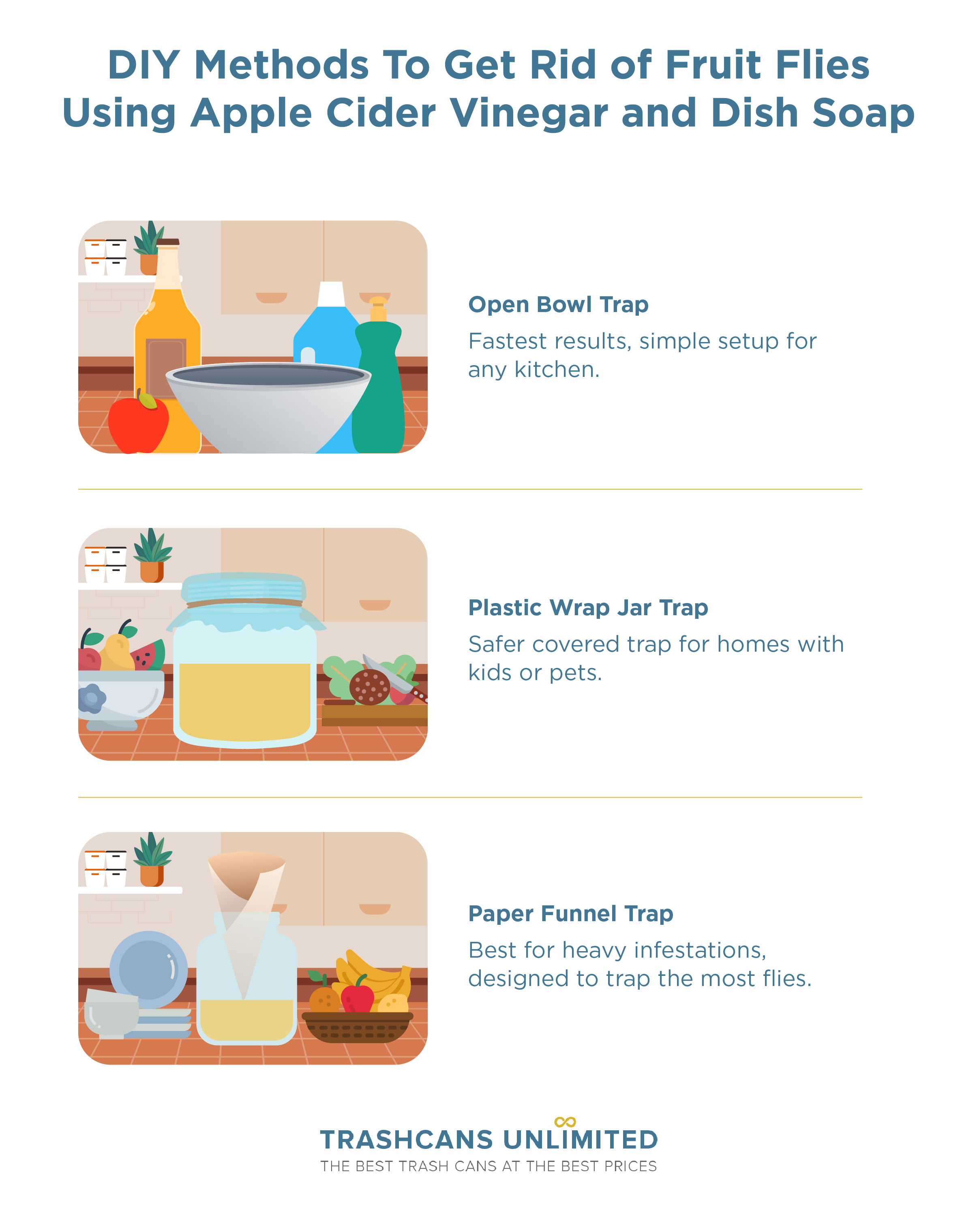 DIY Traps To Get Rid of Fruit Flies Using Apple Cider Vinegar and Dish Soap