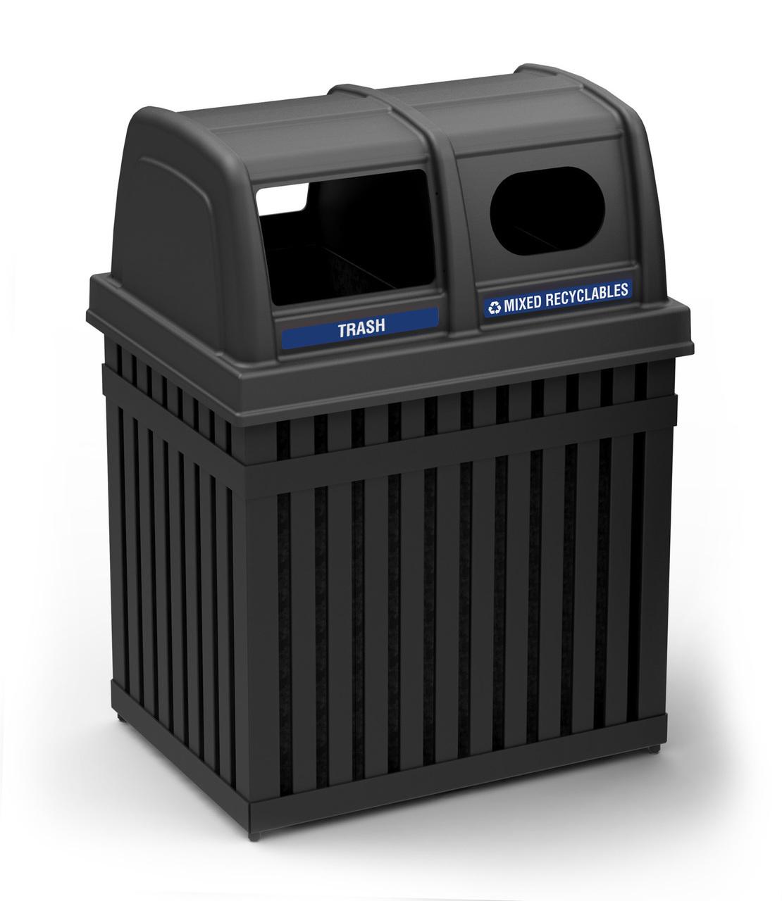 Commercial Zone’s 50 Gallon ArchTec Parkview Double Outdoor Recycling Trash Can