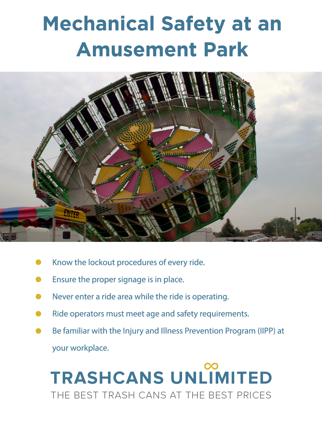 Brief all employees on the necessary mechanical safety procedures for your amusement park rides. 