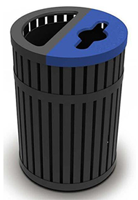 Parkview 4 Metal Trash and Recycling Combo Bin