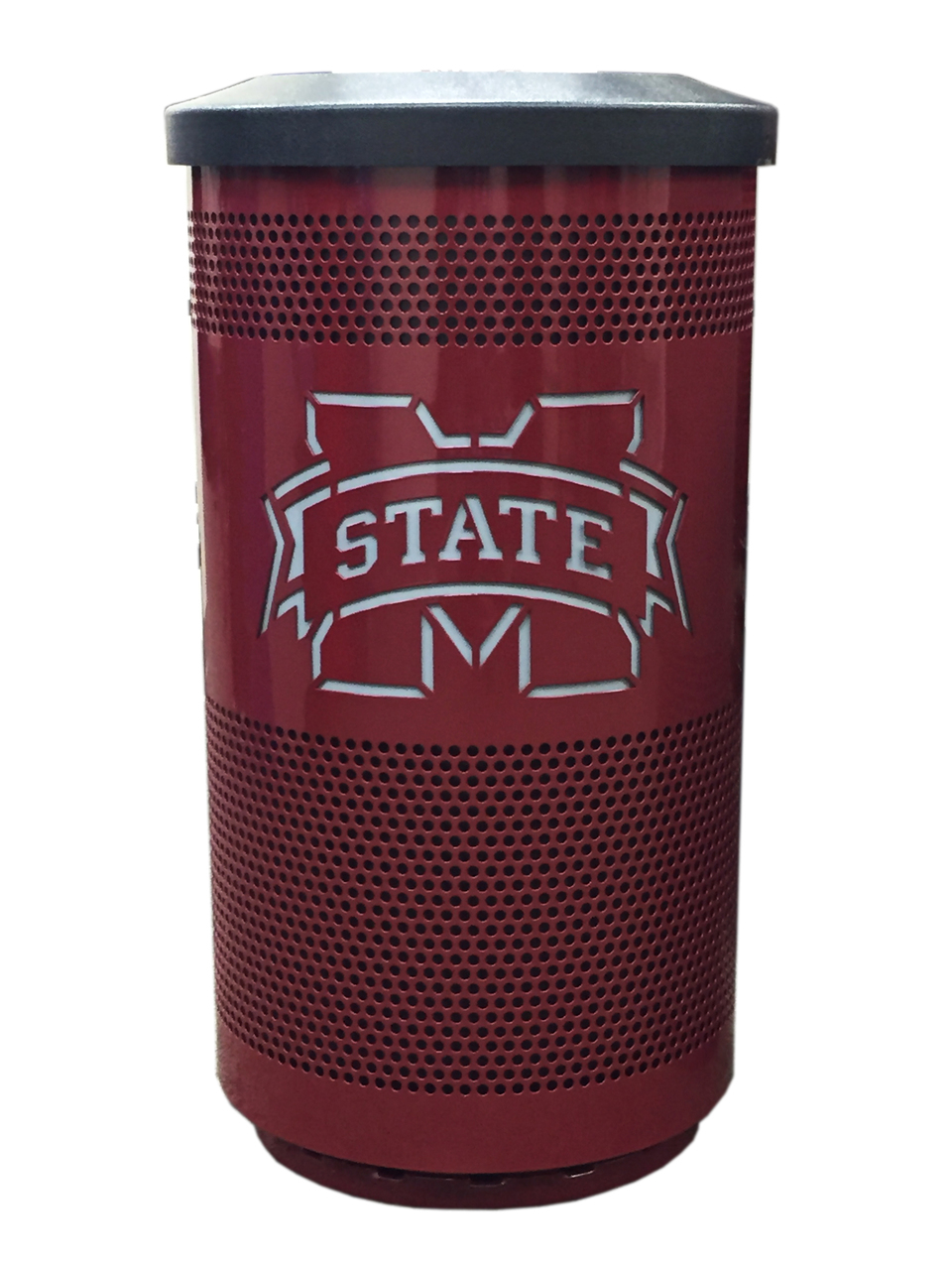 35 Gallon Stadium Series Painted Trash Container with Logo