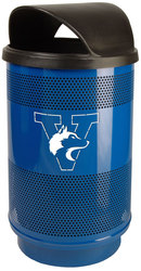 55 Gallon Stadium Series Painted Trash Container with Logo SC55-02