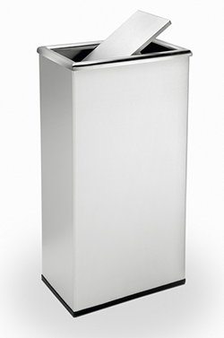 1. Slender Rectangular Stainless Steel Trash Can