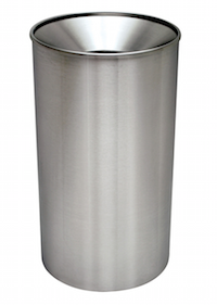 Stainless steel trash cans provide a sleek and sophisticated look without the risk of rust. 