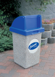 30 Gallon Custom Logo Concrete Square Outdoor Trash Can CLTF1015