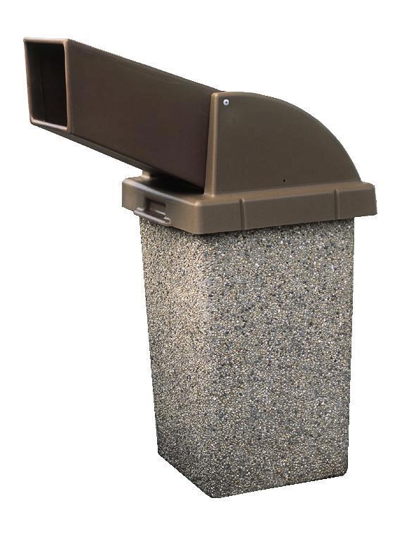 30 Gallon Concrete Drive Up Chute Lid Outdoor Waste Container