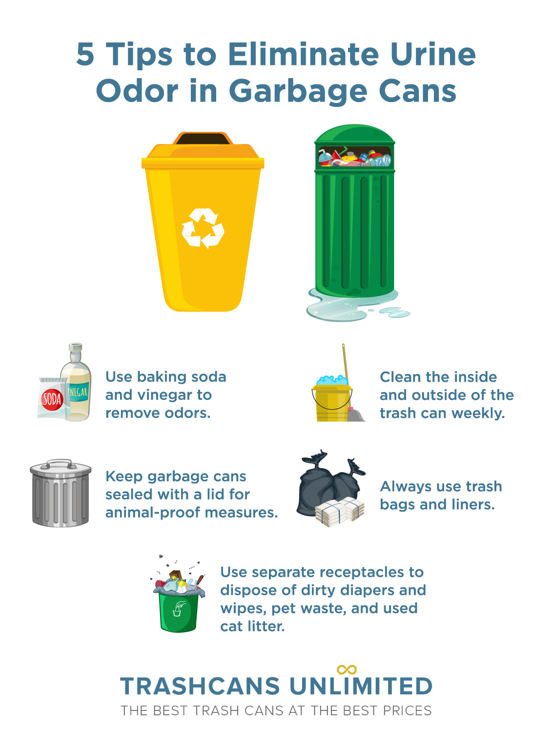 5 tips to eliminate urine odor in garbage cans
